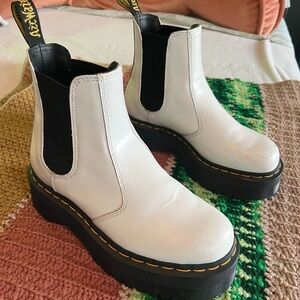 Dr. Martens White Chelsea Boots